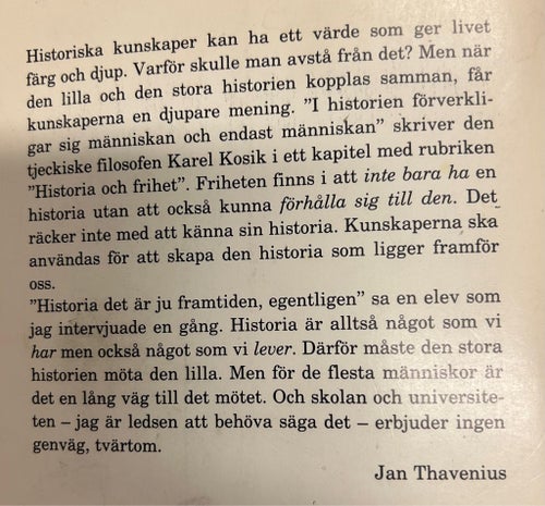 Liv och historia: Om människan i historien och historien i människan av Jan