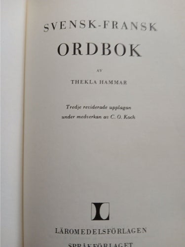 Svensk-fransk ordbok