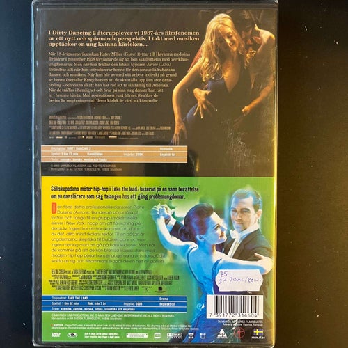 DIRTY DANCING 2 / TAKE THE LEAD. 2-DVD DRAMA / DANS / ROMANTIK. INPLASTAD