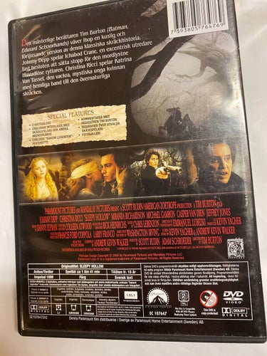 DVD Sleepy Hollow Tim Burton Johnny Depp Christina Ricci TOPPSKICK