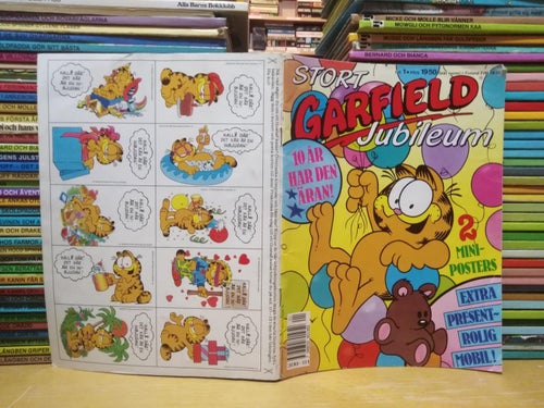 Stort Garfield jubileum 1988 nr 1. Gustaf mobil gör det själv bilaga. Very F+