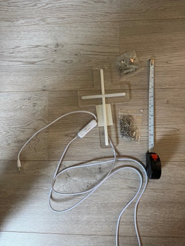 Neon LED-kors 20 cm - USB med på/av-knapp