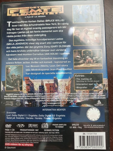The Fifth Element (Det Femte Elementet) DVD