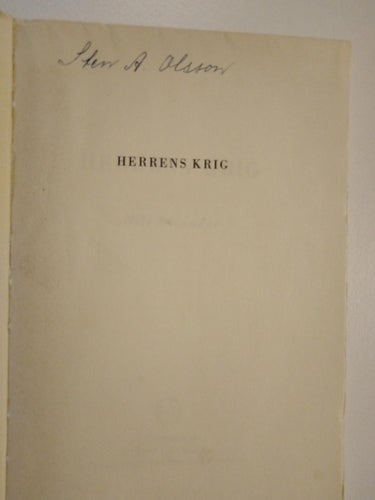 Herrens krig - Nils Bolander. bok häftad. Very Fine