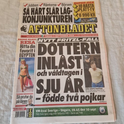 Aftonbladet Tidning 9 September 2008