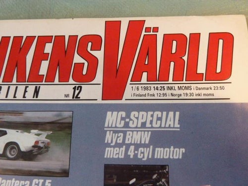 TEKNIKENS VÄRLD, 1/6 1983, NR 12, TIDNING, ALLT OM BILEN