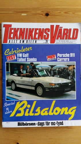 Teknikens Värld nr 21 1983: Suzuki GSX 550 E, Porsche 911 Carrera, VW Golf Cab