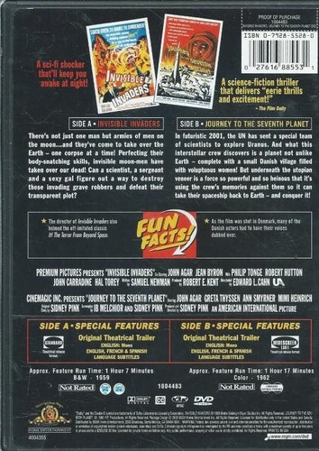 MIDNITE MOVIES - INVISIBLE INVADERS -2 FILMER-OBS !REGION 1!