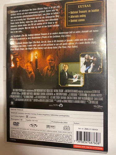DVD National Treasure Walt Disney TOPPSKICK