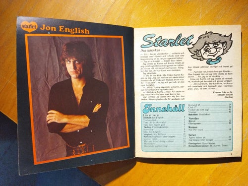 Starlet 1980 nr 45 Omslagsbild Kristina, idol Jon English. Very Good plus