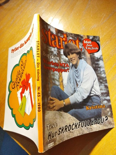 Starlet 1980 nr 45 Omslagsbild Kristina, idol Jon English. Very Good plus