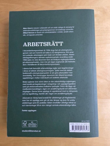 Arbetsrätt (5:e upplagan / Tryck 5:2) – Glavå & Hansson | Kurslitteratur