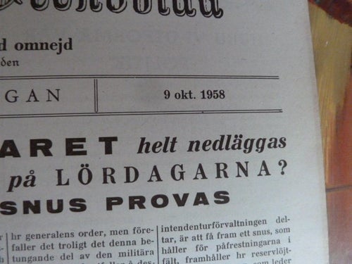 GRÖNKÖPINGS VECKOBLAD, 1958 OKT. 9, TIDNING