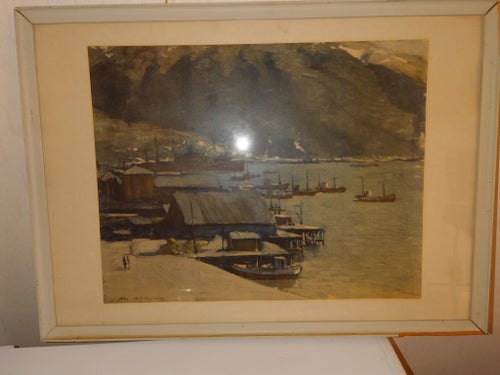 ÄLDRE TRYCK, NORGE, OID, MÅTT I RAM 51 x 37 CM. MYCKET FINT SKICK.