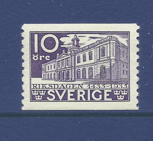 F241 Riksdagen 500 år 10 öre violett postfriskt.
