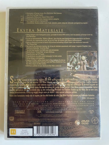 Star Wars III: Sith-fyrsternes hævn (DVD). Fabriksforseglet