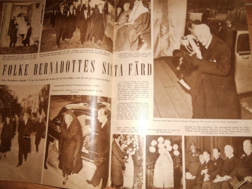 Svensk Damtidning nr41 1948 Folke Bernadotte sista färd, Per Oscarsson, I