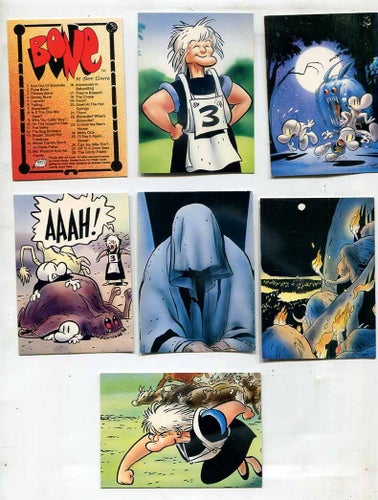 Bone art by Jeff Smith Cartoon 7 stycken samlarkort frå 1994