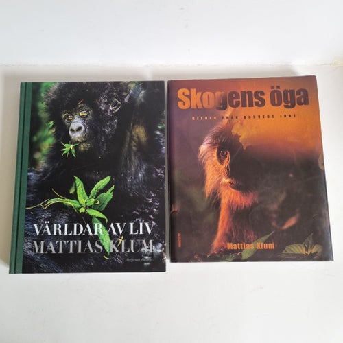 Böcker av Mattias Klum, "Skogens öga" och "Världar av liv"