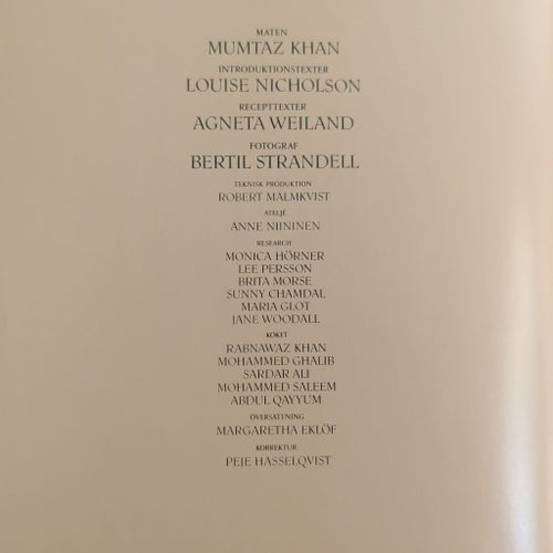 Indiska Kokboken av Mumtaz Khan, 1990