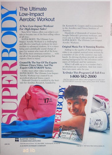 SUPERBODY AEROBIC WORKOUT, TIDNINGSANNONS 1987