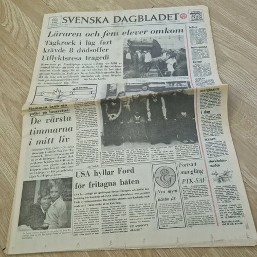 Svenska Dagbladet från 1974 och 1975