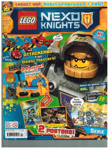 LEGO nr 2 2016 NEXO KNIGHTS (tidning) serier affisch mm