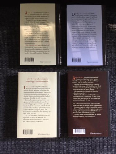 Erik Eriksson / Kärlek & Krig 1-4 / 2st Kartonnage, 2st inbundna / Nära nyskick