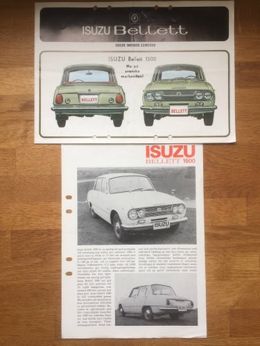 Broschyr Isuzu Bellett 1500