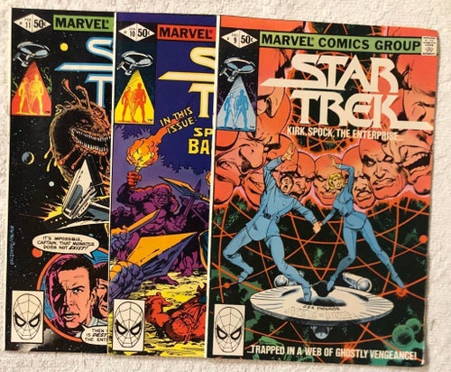 Lot 3 st Star Trek # 9-11 MARVEL Bra pris!