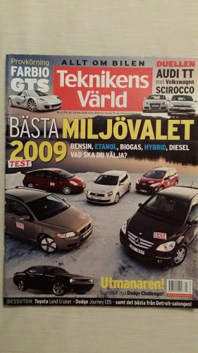 Teknikens Värld nr 4 2009: Volvo V50 1,6D Drive, Mercedes B 170 NGT, VW Golf TDI