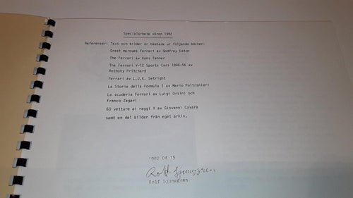 Ferrari specialarbete 1982 24 sidor svensk text