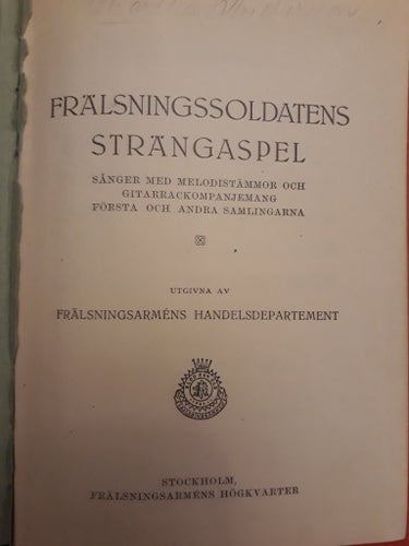 Frälsningssoldatens strängaspel 1921