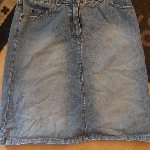 H&M blå kjol, jeanskjol, stl 38