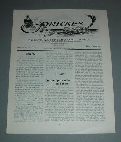 Pricken. Bazarblad för land och vatten (1909).