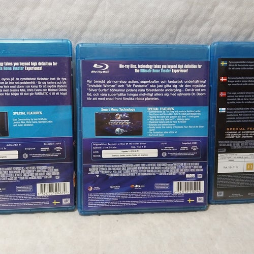 Fantastic 4 2005 / Rise Of The Silver Surfer 2008 / Fantastic 4 2015 Blu-ray