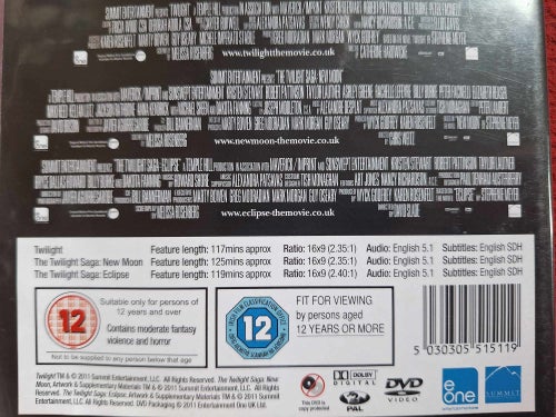 THE TWILIGHT SAGA - TWILIGHT / NEW MOON / ECLIPSE - LAGERRENSNING 1 KR - BOX DVD