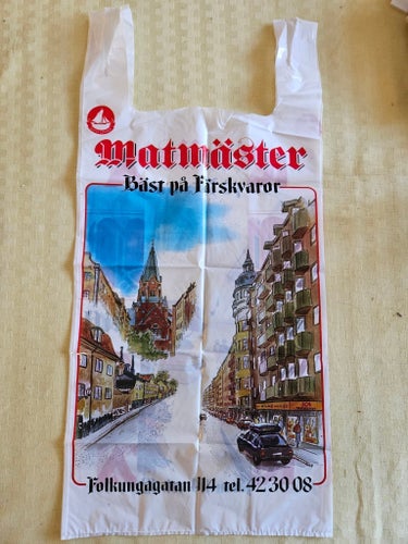 Nostaligisk Plastpåse med stadsmotiv
