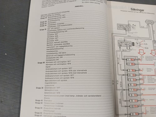 Volvo 240 - "grönt häfte" Kopplingsschema 240 1977-1978 (110 s)