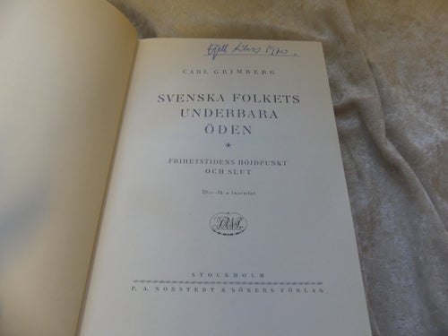 SVENSKA FOLKETS UNDERBARA ÖDEN "Hattarne och Ryska kriget" av Carl Grimberg