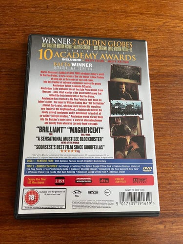 DVD-film: Gangs Of New York (Leonardo DiCaptrio, Daniel Day-Lewis)