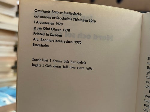 Mord och sol och vår av Jan Olof Olsson, bok, Very good plus