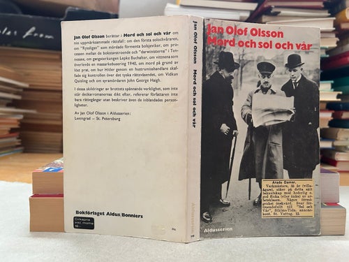 Mord och sol och vår av Jan Olof Olsson, bok, Very good plus