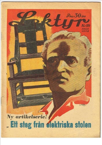 LEKTYR Nr 29 1952 (årg. 30) - omslag: elektriska stolen - baksidan: Filimon