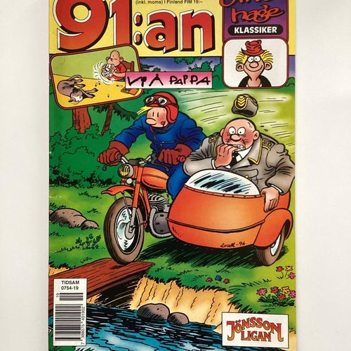 91:an Serietidning Nr 19 1996 Tecknad svensk serie Humor Militär