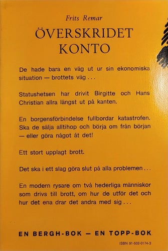 BOK: Överskridet konto. Av Remar, Frits