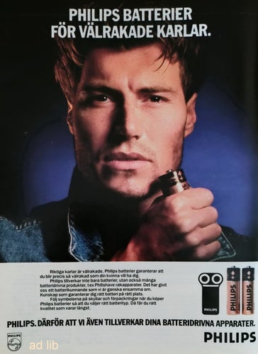 PHILIPS - RAKAPPARATER BATTERIER, TIDNINGSANNONS 1986