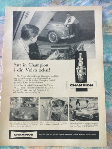 Champion Annons 1960 Volvo PV 544 saab 96