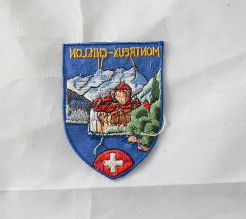 Montreux Chillon Schweiz - Vintage Tygmärke Patch