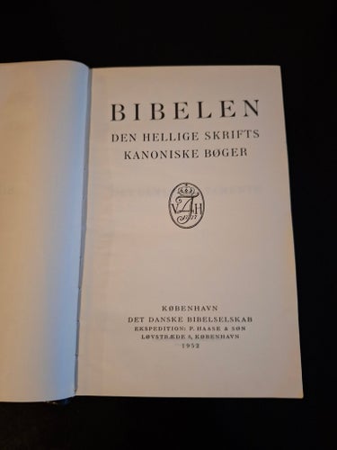 Bibelen: Den Hellige Skrifts Kanoniske Bøger, 1952